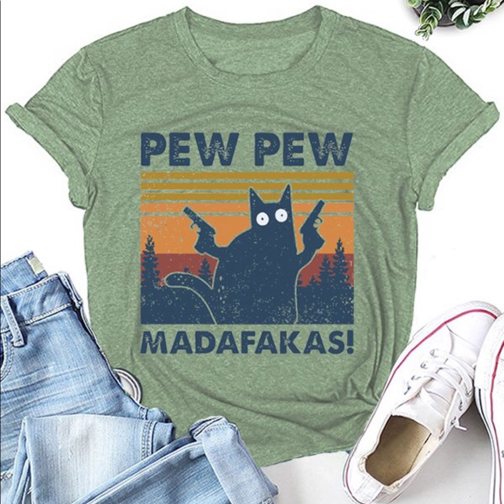 Cat Graphic Tee (NWOT)